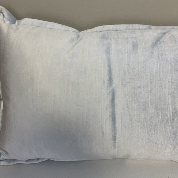Threshold Oversized Velvet Lumbar Throw Pillow Blue 12 X 12” - Picture 2 of 7